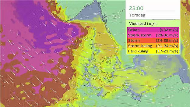 Torsdagvejr 23.00