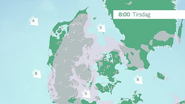 Der er risiko for tåge over store dele af Jylland og Fyn tirsdag morgen