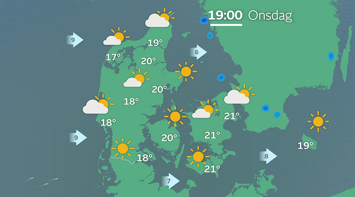 Sidst på dagen bliver vejret ganske behageligt mange steder. Foto: TV2 Vejret