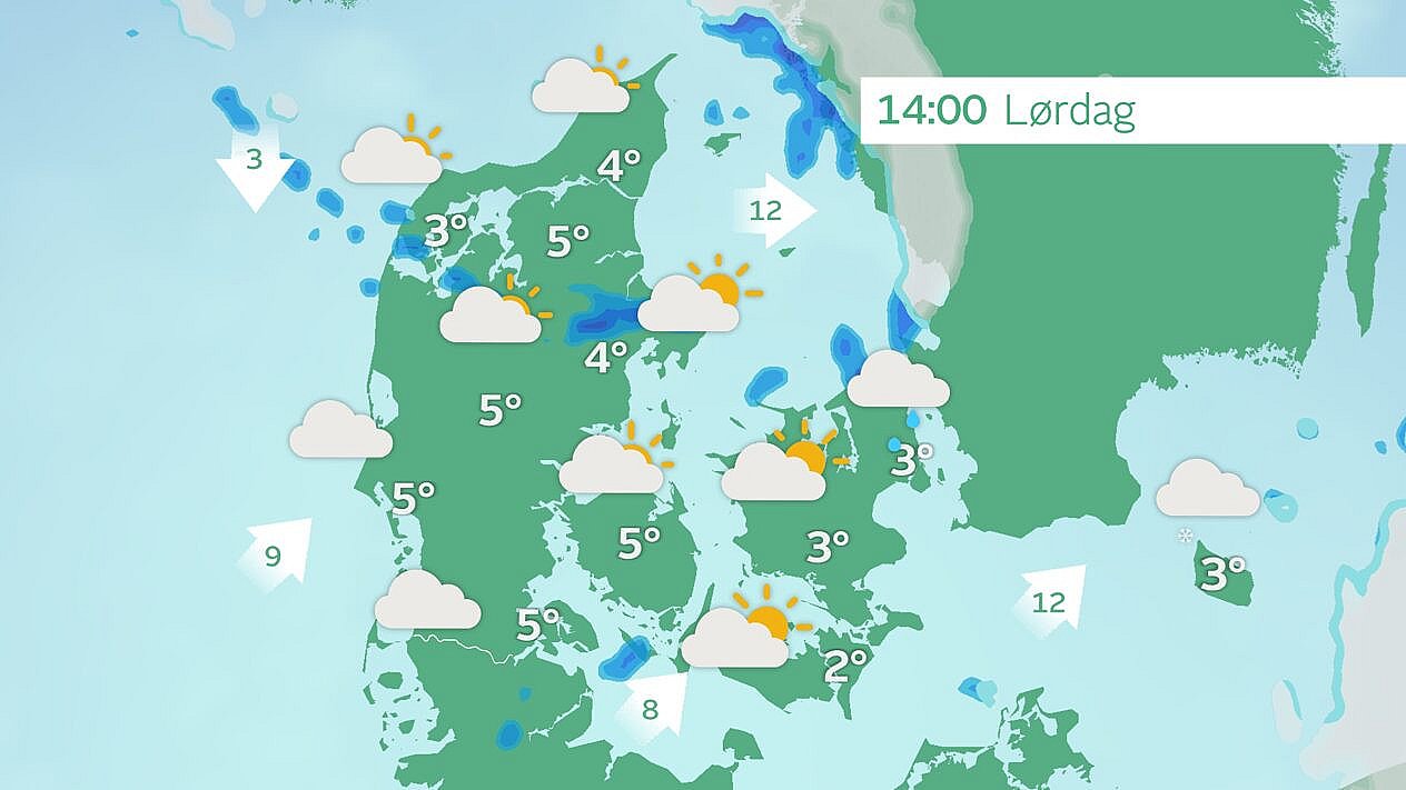 I løbet af eftermiddagen kan solen nå at kigge frem mange steder, inden den går ned ved 16-tiden. Foto: TV 2