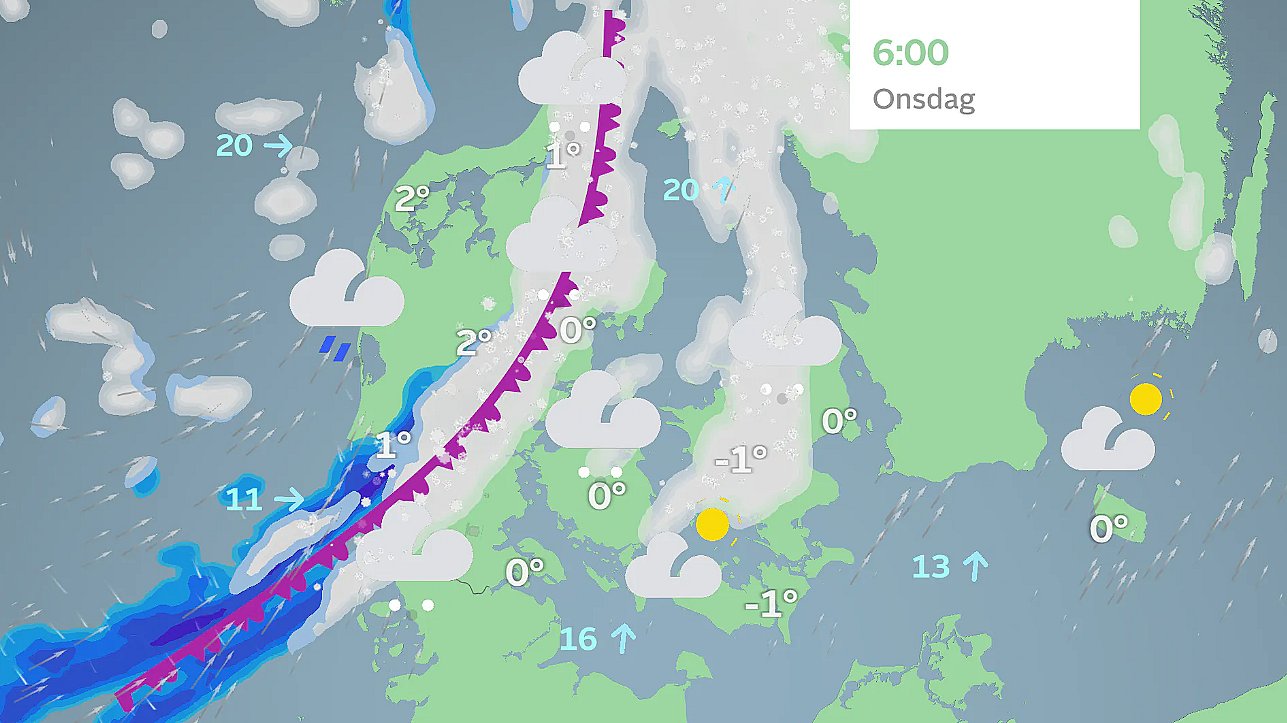 Prognose onsdag morgen.