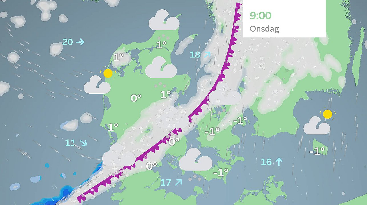 Prognose onsdag klokken 09.