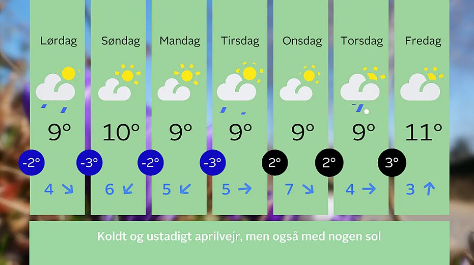 Selvom det bliver solrigt, er der ikke høje temperature i sigte.