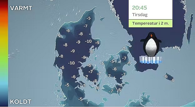 Tirsdag aften og natten til onsdag kan temperaturen komme ned omkring 10 graders frost.