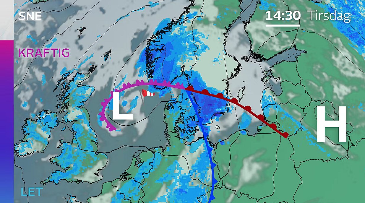 Prognose tirsdag klokken 14.30.