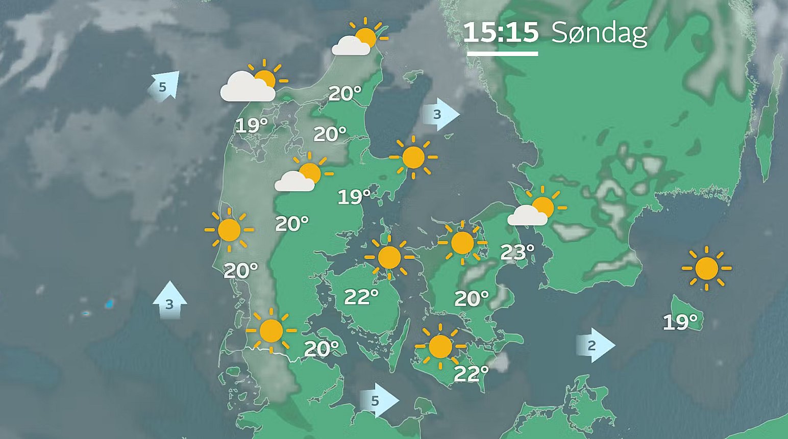 Prognose søndag klokken 15.15.