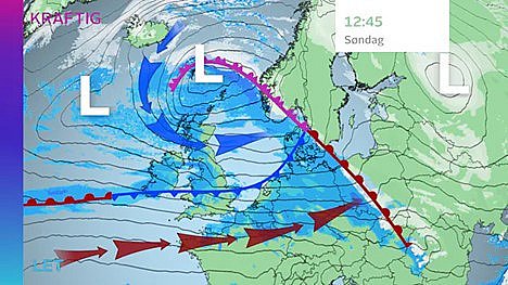 Prognose juleaftensdag klokken 12.45