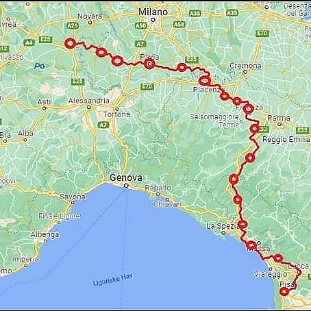 Sådan så Sonnis tilbagelagte rute ud 14. februar.