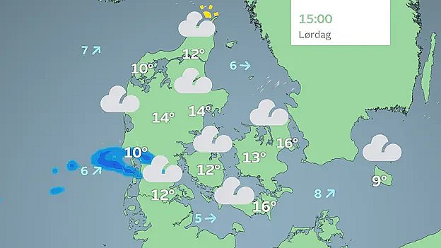 Prognose lørdag klokken 15.00.