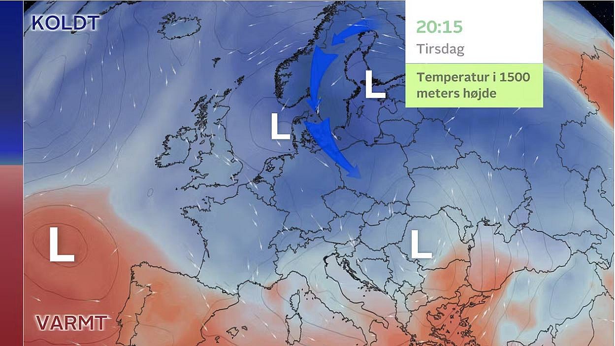 Kulden kommer langt ned i Europa i løbet af den kommende uges tid.