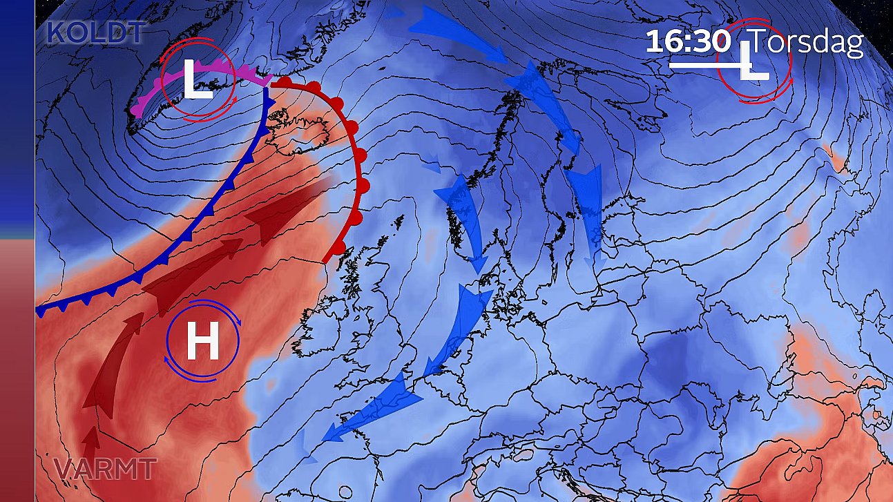 Temperaturen i 1,5 km højde torsdag klokken 16.30.