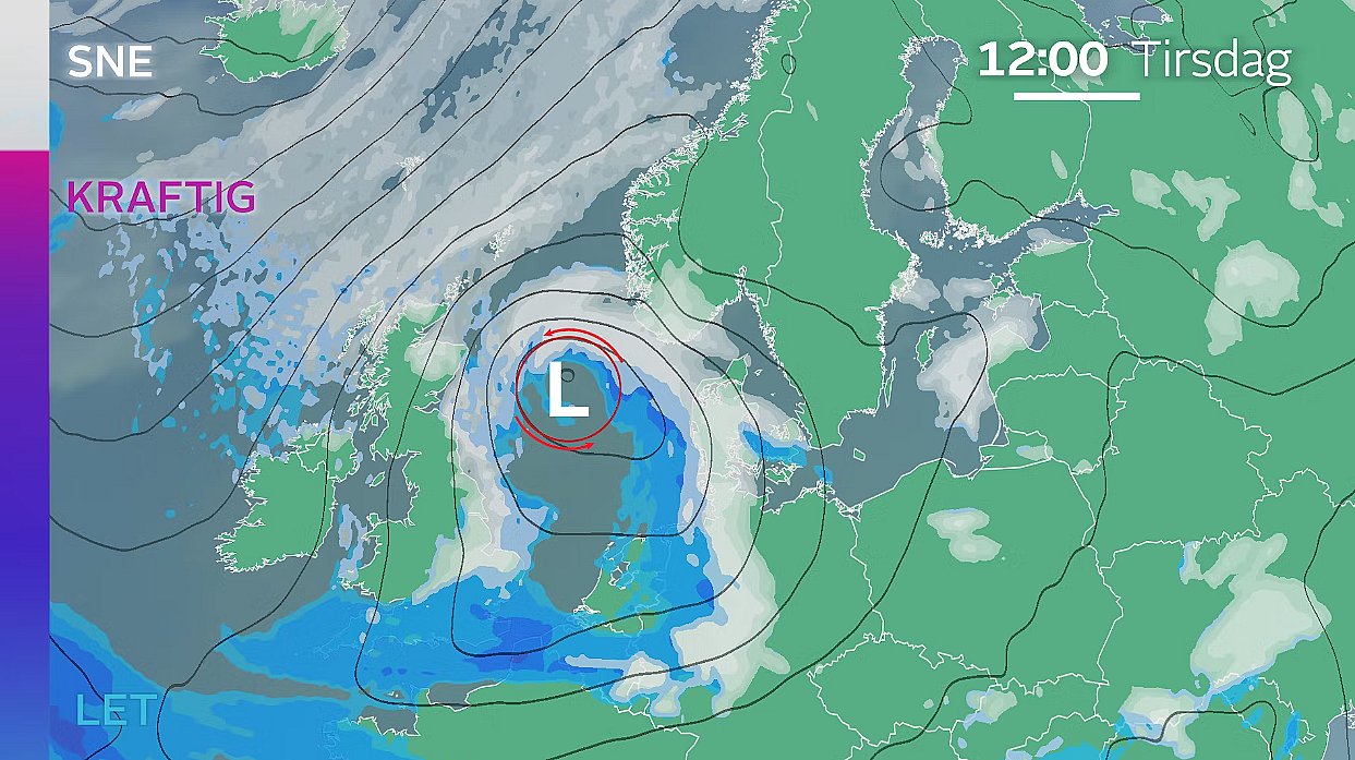 Et muligt lavtryk kan give udbredt sne til Danmark i næste uge.