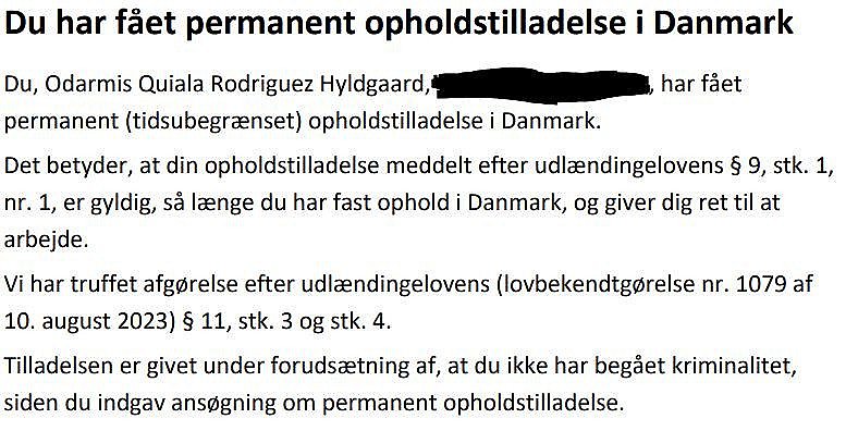 Odarmis Quiala Rodriguez Hyldgaard er Nenas fulde navn.